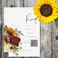 Rustic Summer Sunblommor & Burgundy Blommigt