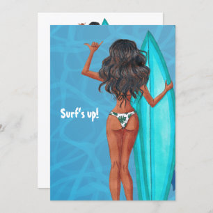 Rustic Summer Surfa Beach Vacation Bachelorette Inbjudningar