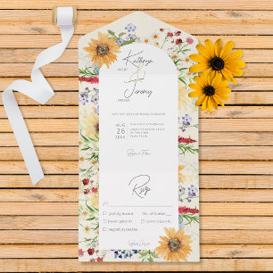Rustic Summer Wildblommblommor Solblommor Cream Mi
