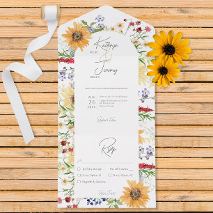 Rustic Summer Wildblommblommor SunblommWhite Midda