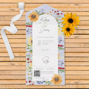 Rustic Summer Wildblommor Sunblommor Peri QR-kod