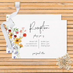 Rustic Summer Wildblommor & Sunblommor Reception Tilläggskort