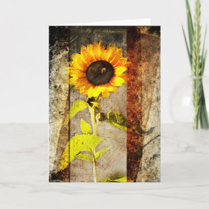 Rustic Sun Flower-gratulationskort Kort