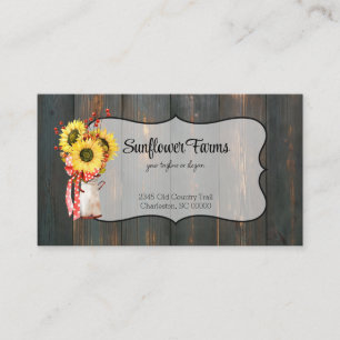 Rustic Sunblommor Barn Wood Visitkort