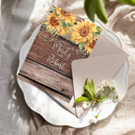 Rustic Sunblommor Bouquet Watercolor Bröllop B Inbjudningar