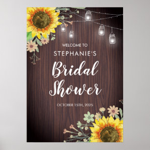 Rustic Sunblommor Burk Ljus Wood Möhippa Poster