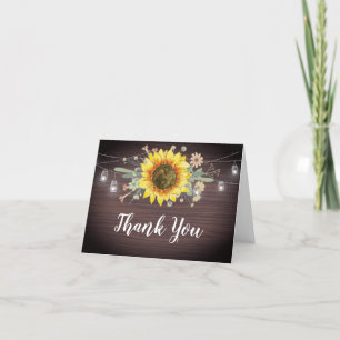 Rustic Sunblommor Burk Ljus Wood Möhippa Tack Kort