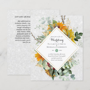 Rustic Sunblommor Eucalyptus Greenery Bröllop Inv.