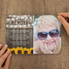 Rustic Sunblommor Funeral Tack Kort