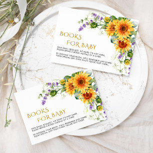 Rustic Sunblommor & Lavander Bokar för Baby-kort Tilläggskort