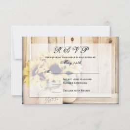 Rustic Sunblommor Mason Burk Bröllop OSA Cards Kort