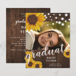 Rustic Sunblommor String Ljus Photo Studenten