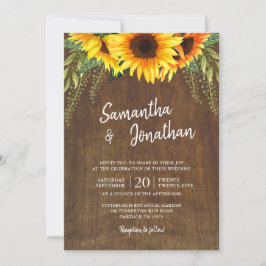 Rustic Sunblommor Watercolor | BRÖLLOP Inbjudningar