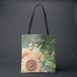 Rustic Sunblommor Wildblommor | Anpassat namn Tygkasse<br><div class="desc">Rustic Solblommor och Wildblommor Watercolor Painting Gift Tote bags med personlig namn | Text. En gåva till perfekten till dina Bridesmaider,  som Möhippa Favors,  Bachelorette Party Favors. Matchande bröllopsinbjudningar,  Spara datumkort,  Ömsesidigt stöd för att vara visitkort,  tackkort,  bröllopsfavoriter och presenter som finns tillgängliga i vår butiks Rustic-designkategori.</div>
