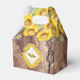 Rustic Sunblommor Wood Struktur Presentaskar