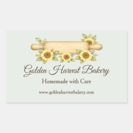 Rustic Sunflower Bakery | Anpassad stuga Rektangulärt Klistermärke