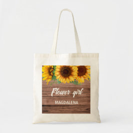 Rustic Sunflower Flower girl Bridesmaids gift  Tygkasse