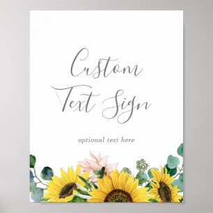 Rustic Sunflower Kort & Presentkort med egen text Poster