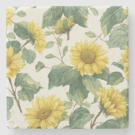 Rustic Sunflower Watercolor Floral Farmhouse Stenunderlägg