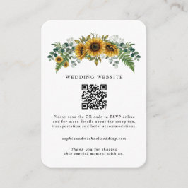 Rustic Sunflower Wedding Enclosure Card Tilläggskort