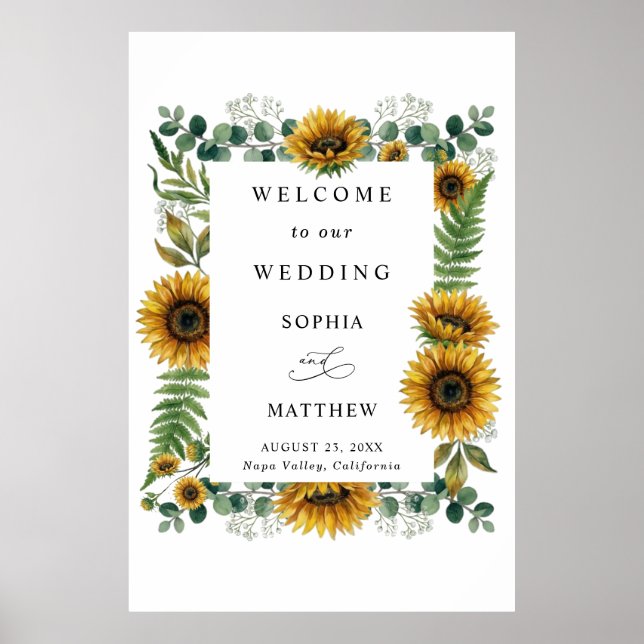 Rustic Sunflower Wedding Poster (Framsidan)