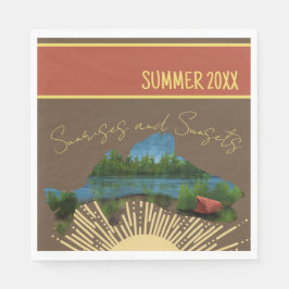 Rustic Sunrises and Sunsets Picnic Napkins Pappersservett