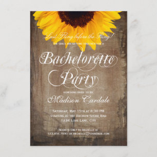 Rustic Sunros Bachelorette-partiets inbjudningar