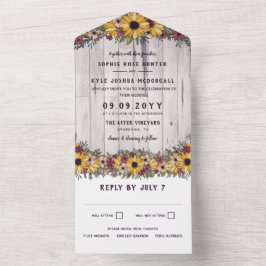 Rustic Sunrows Blek Wood Grain Bröllop