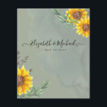 Rustic Sunrows Newlyweds Gift Flygblad<br><div class="desc">Rustiska solblommor med Oliv grönt löv är temat för denna julklapp.</div>