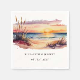 Rustic Sunset Beach Pappersservett