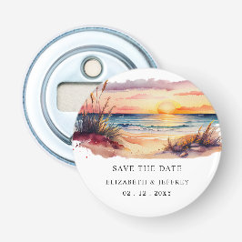 Rustic Sunset Beach Spara datum magneter Flasköppnare