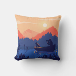 Rustic Sunset FishScene Dekorativ kudde