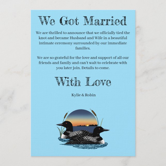 Rustic Sunset Vintage Loons Lake  Inbjudningar (Framsida)