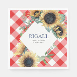 Rustic Sunsun Red Gingham Family Reunion Pappersservett