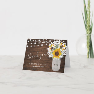 Rustic Sunwers Baby's Band Burk Photo Bröllop Tack Kort