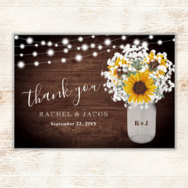 Rustic Sunwers Baby's BandeMason Burk Bröllop Tack Kort