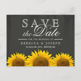Rustic Sunwers Elegant Chalkboard Spara datum Meddelande Vykort
