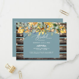 Rustic Sunwers Fence Teal Möhippa Inbjudan Vykort