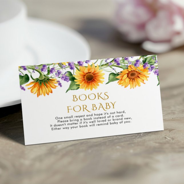 Rustic Sunwers & Lavender Bok för Baby Card Tilläggskort (Skapare uppladdad)