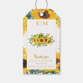 Rustic Sunwers Monogram Favor Gift Tack Presentetikett