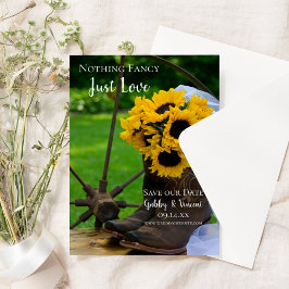 Rustic Sunwers och CowboyBoots Westerna Bröllop Spara Datumet