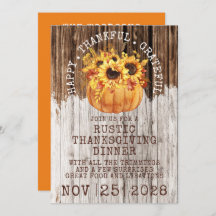Rustic Sunwers Pumpkin Wood Thanksgiving Middag