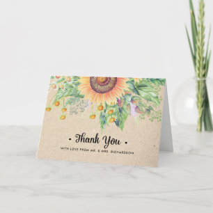 Rustic Sunwers Tack Bröllop Card Kort