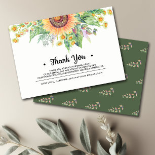 Rustic Sunwers Tack Bröllop Card Kort