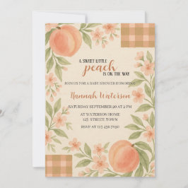 Rustic Sweet Little Peach Baby Shower  Inbjudningar