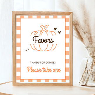 Rustic Sweet Pumpkin Fall Baby Shower-favoriter hä Poster