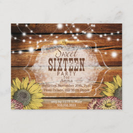 Rustic Sweet sixteen Party-inbjudan Inbjudningar