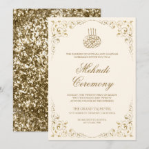 Rustic Swirl Ram Cream och Guld Muslim Mehndi