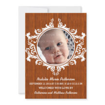 Rustic Swirls Baby-meddelande