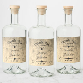 Rustic Tack Gift Namn Chic Bröllop Spritflaskor Etikett